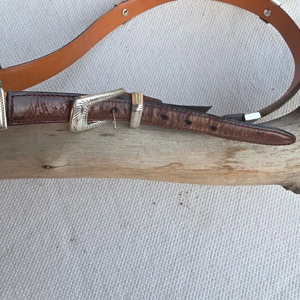 Brighton vintage multicolored calf hair leather belt